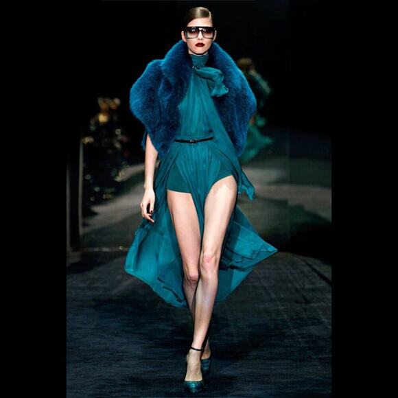 Gucci Blue-Green Python Platform Heels Size EU 38 - Picture 2 of 11